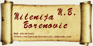 Milenija Borenović vizit kartica